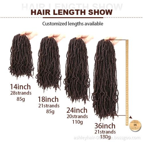 Julianna 18 24 36 Inch Handmade Extra Long Loc Extensions Vendors Instant Fux Hair Synthetic Braid Prelooped Crochet Faux Locs